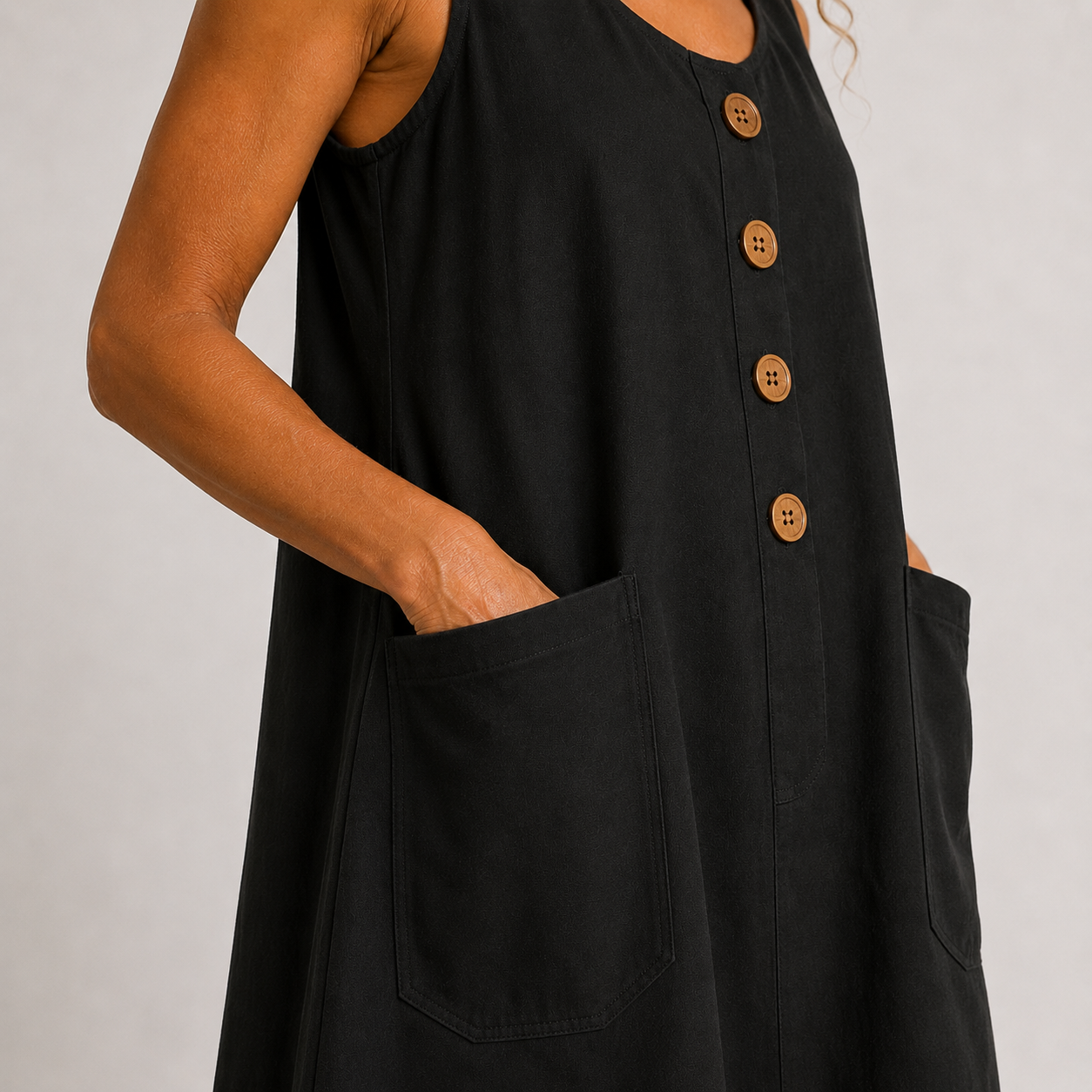 Carmen | Vestido fresco de algodón y lino