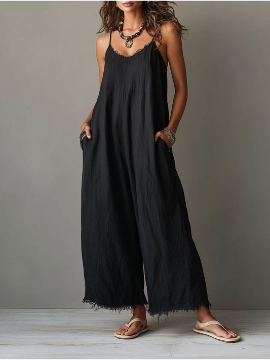 Inés - Mono minimalista de lino para mujer