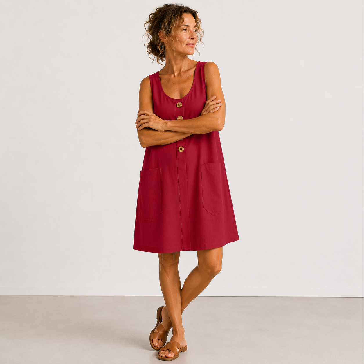 Carmen | Vestido fresco de algodón y lino