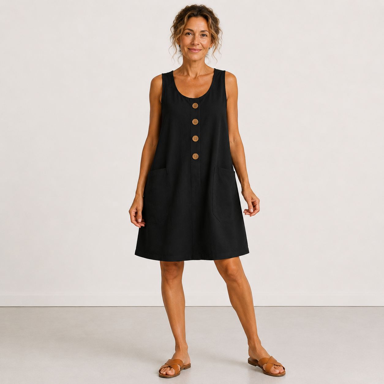 Carmen | Vestido fresco de algodón y lino