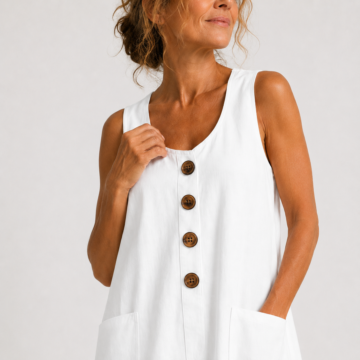 Carmen | Vestido fresco de algodón y lino