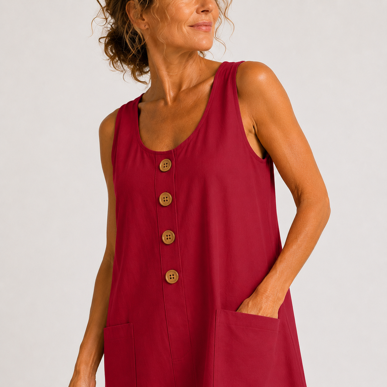 Carmen | Vestido fresco de algodón y lino