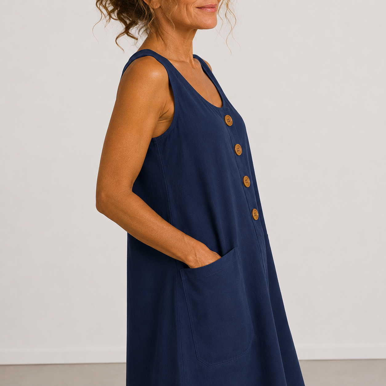 Carmen | Vestido fresco de algodón y lino