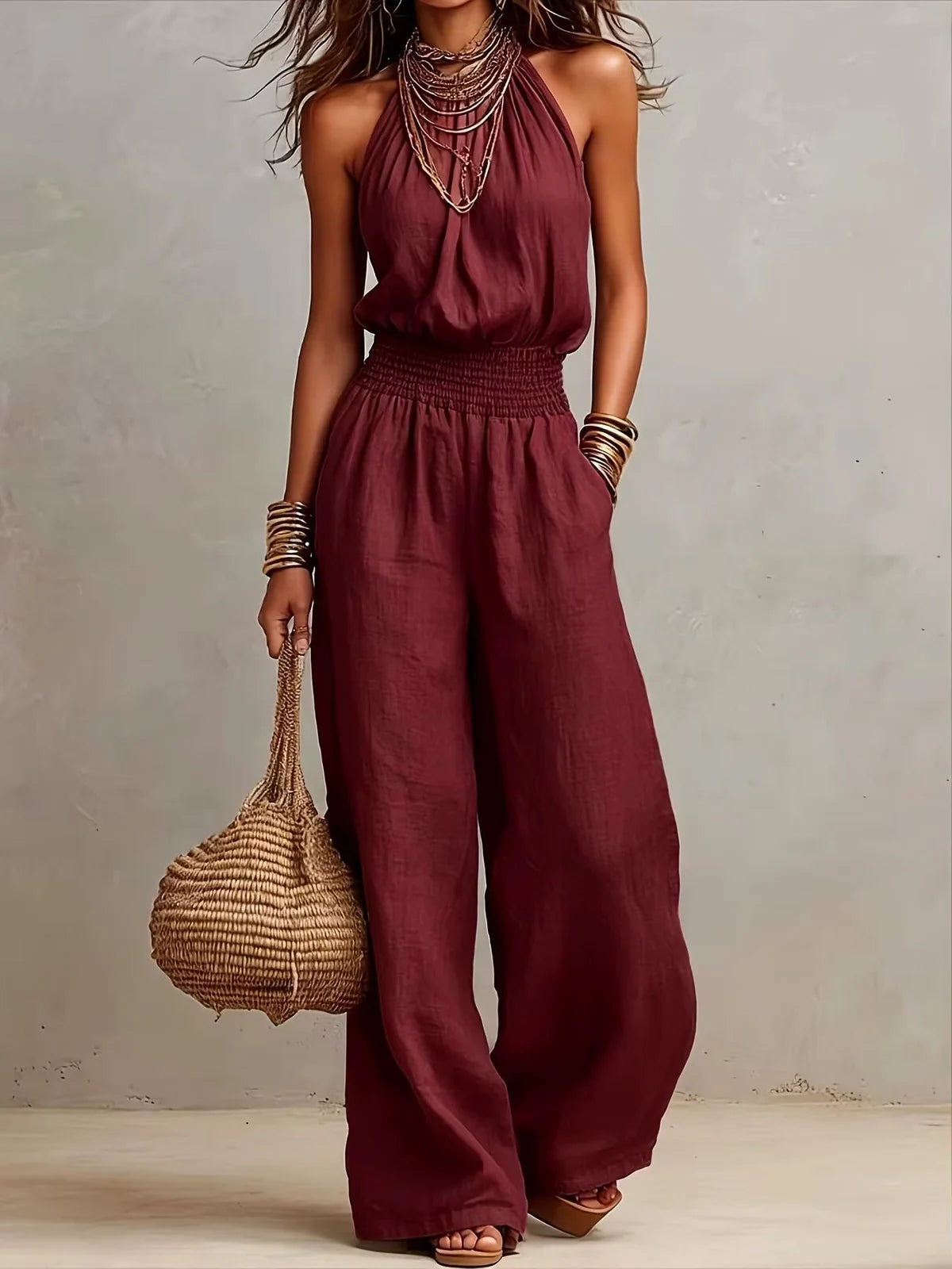 Ainara | Mono con cuello halter